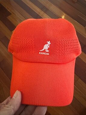 NEW Kangol Tropic Ventair Spacecap Orange Kangaroo Logo Mesh Hat British Large